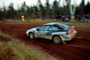 Bryan Pepp / Jerry Stang Eagle Talon comes through the spectator corner on SS19, Gratiot Lake II.