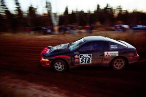 Dennis Martin / Chris Plante Mitsubishi Eclipse GSX comes through the spectator corner on SS19, Gratiot Lake II.