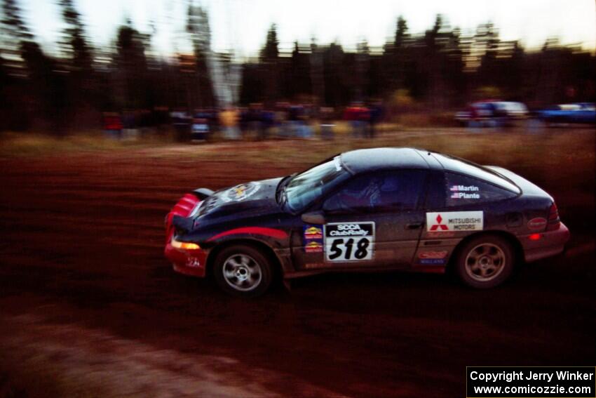 Dennis Martin / Chris Plante Mitsubishi Eclipse GSX comes through the spectator corner on SS19, Gratiot Lake II.