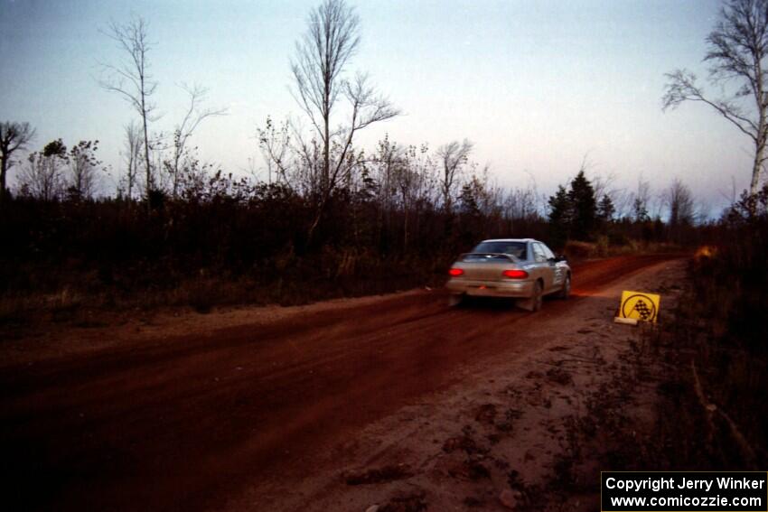 Russ Hodges / Jimmy Brandt Subaru WRX near the finish of SS19, Gratiot Lake II.