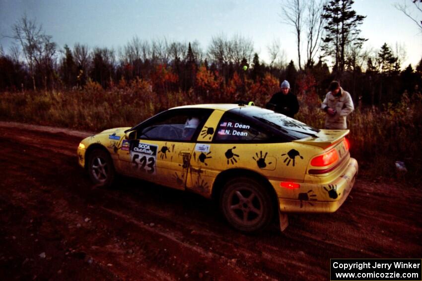 Rod Dean / Nichole Dean Plymouth Laser RS at the finish of SS19, Gratiot Lake II.