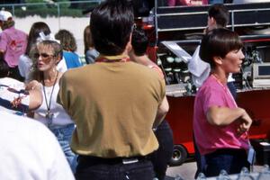 Racer wives: Sandy Andretti on the left; Chris Mears on the right.