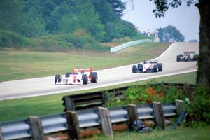 Emerson Fittipaldi's Penske PC-21/Chevy, Al Unser, Jr.'s Galmer G92/Chevy and Bobby Rahal's Lola T-92/00/Chevy