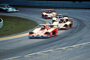 The five leading Shelby Can-Am cars at Canada Corner.