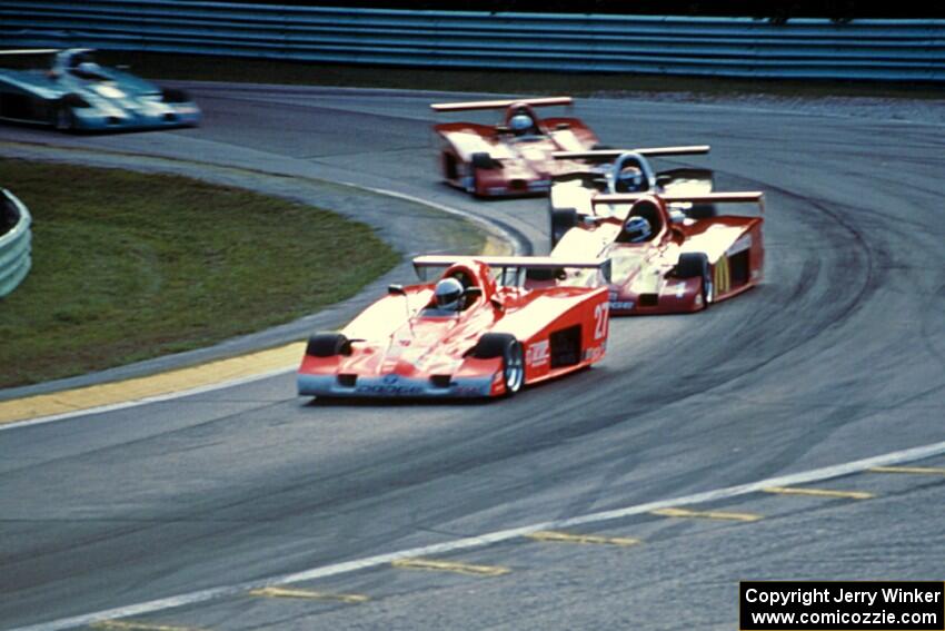 The five leading Shelby Can-Am cars at Canada Corner.