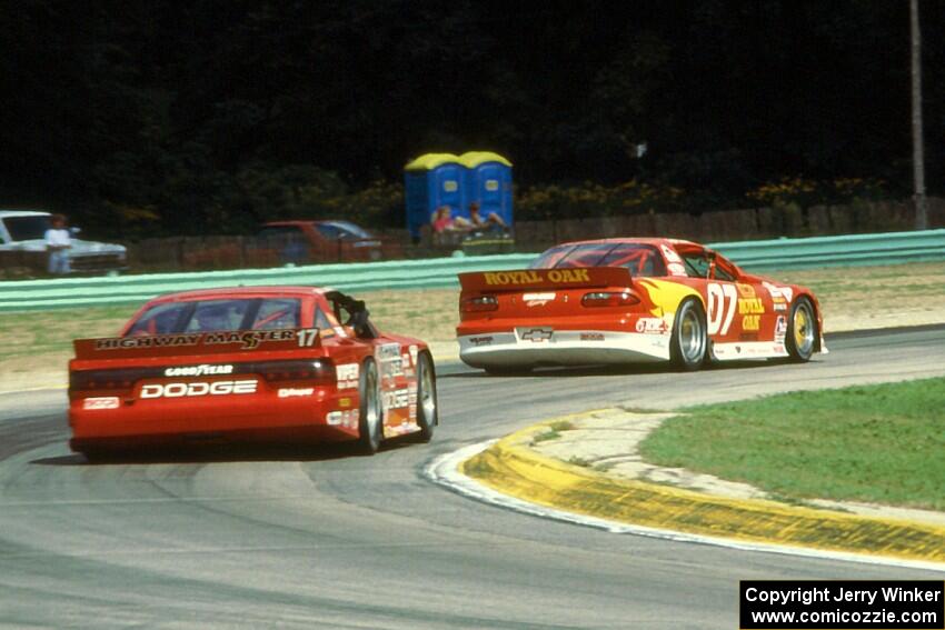 Jeff Purner's Chevy Camaro and Bill Saunders' Dodge Daytona