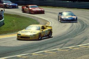 Scott Sharp's Chevy Camaro, Jack Baldwin's Chevy Camaro, Mitch Wright's Dodge Daytona and Greg Pickett's Chevy Camaro