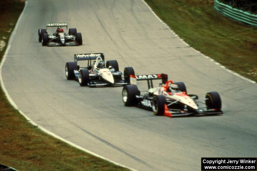 Stefan Johansson's Penske PC-22/Chevy, Al Unser, Jr.'s Lola T-93/07/Chevy and Mark Smith's Penske PC-21/Chevy