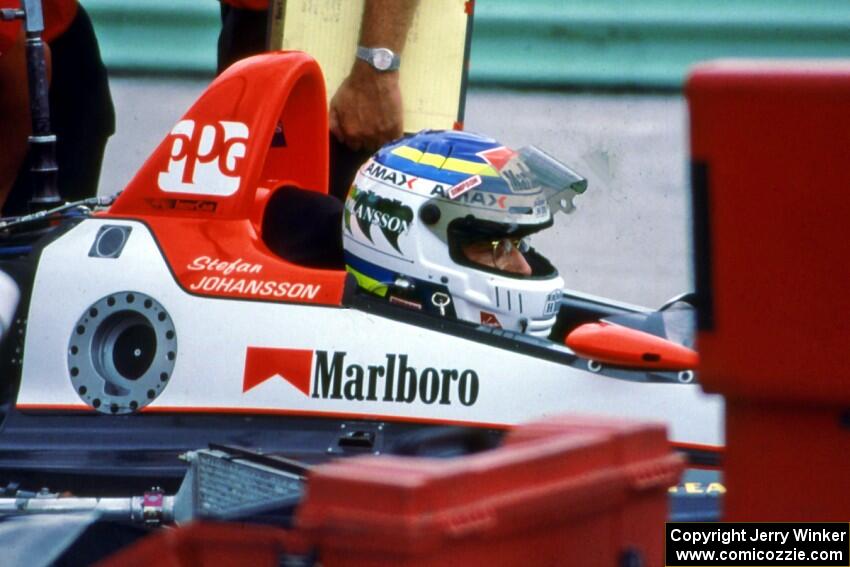 Stefan Johansson's Penske PC-22/Chevy on pit lane.