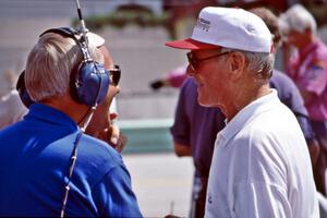 Gary Gerould interviews Paul Newman on pit lane.