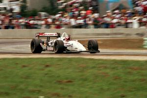 Nigel Mansell waves to the crowd from his Lola T-93/06/Ford Cosworth XB
