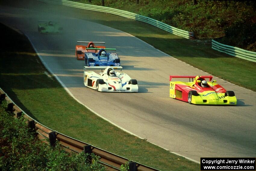 The Shelby Can-Am cars of Jim Houle, Dick Downs, Mike Davies, Chris Horn and Bennett Dorrance.