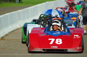 Reid Johnson's Spec Racer Ford 3 on the false grid.