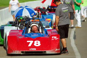 Reid Johnson's Spec Racer Ford 3 on the false grid.