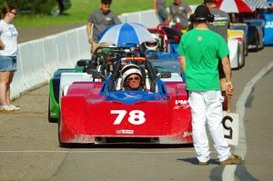 Reid Johnson's Spec Racer Ford 3 on the false grid.