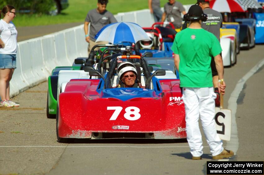 Reid Johnson's Spec Racer Ford 3 on the false grid.