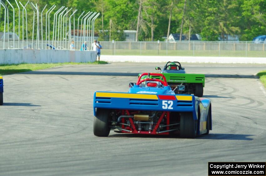 Jim Nash's Spec Racer Ford 3 chases Greg Eick's similar car.