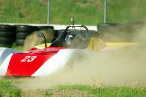 David Glodowski's Spec Racer Ford spins off course at turn 12.