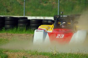 David Glodowski's Spec Racer Ford spins off course at turn 12.