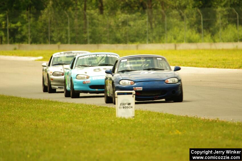 Samantha Silver's, Jamey Randall's and Chris Craft's Spec Miata Mazda Miatas