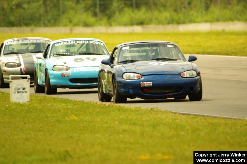 Samantha Silver's, Jamey Randall's and Chris Craft's Spec Miata Mazda Miatas