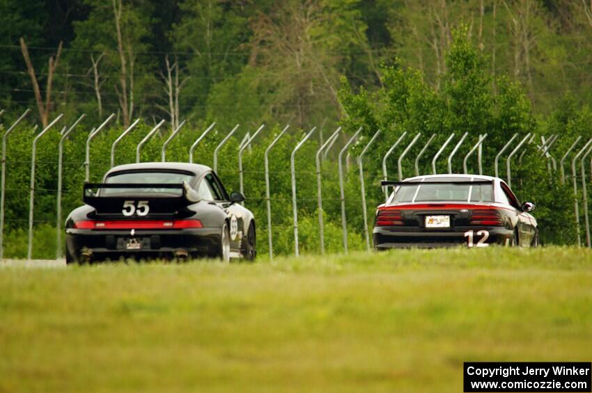 Tom Fuehrer's ITE-1 Ford Mustang and Phil Magney's ITE-1 Porsche 993