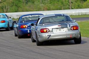 Jamey Randall's, Samantha Silver's and Chris Craft's Spec Miata Mazda Miatas