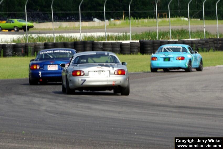 Jamey Randall's, Samantha Silver's and Chris Craft's Spec Miata Mazda Miatas