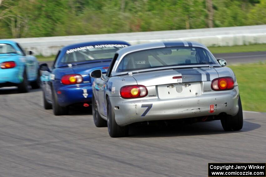 Jamey Randall's, Samantha Silver's and Chris Craft's Spec Miata Mazda Miatas