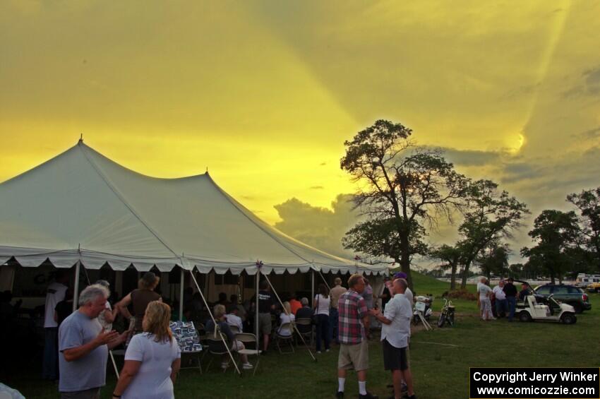 Sunset near the end of the evening's celebration.