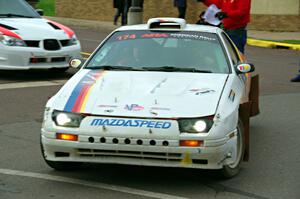 Kevin Schmidt / Jay Anderson Maxda RX-7 at Saturday morning's parc expose in L'Anse.