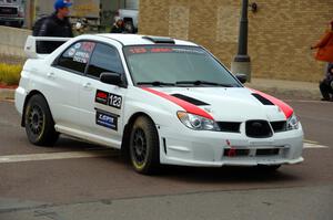 Mike Engle / Brian Arpke Subaru WRX STi at Saturday morning's parc expose in L'Anse.