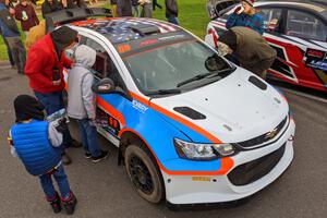 Pat Moro / Ole Holter Chevy Sonic at Saturday morning's parc expose in L'Anse.