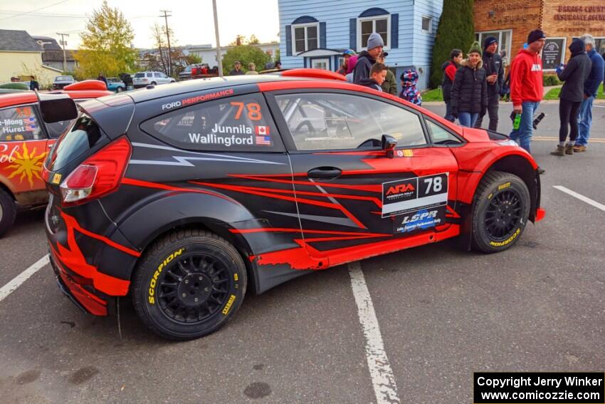 Dave Wallingford / Leanne Junnila Ford Fiesta at Saturday morning's parc expose in L'Anse.