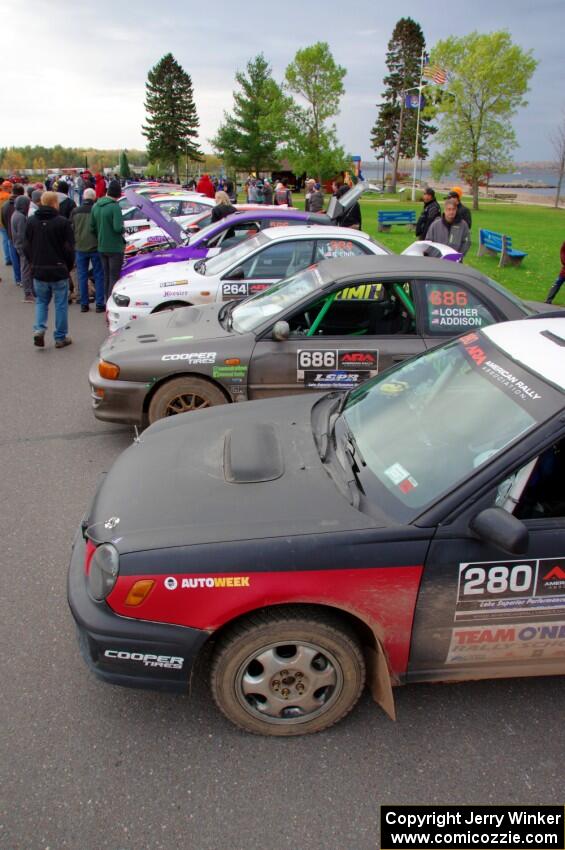 Greg Healey / Cindy Krolikowski Subaru Impeza Outback Sport and Jordan Locher / Tom Addison Subaru Impreza 2.5RS