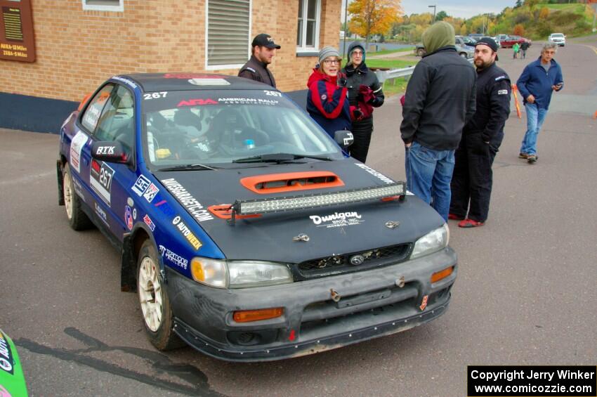 Dylan Helferich / Drake Dunigan Subaru Impreza at Saturday morning's parc expose in L'Anse.