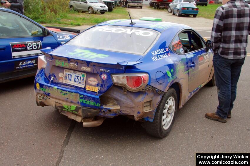 Santiago Iglesias / R.J. Kassel Subaru BRZ at Saturday morning's parc expose in L'Anse.