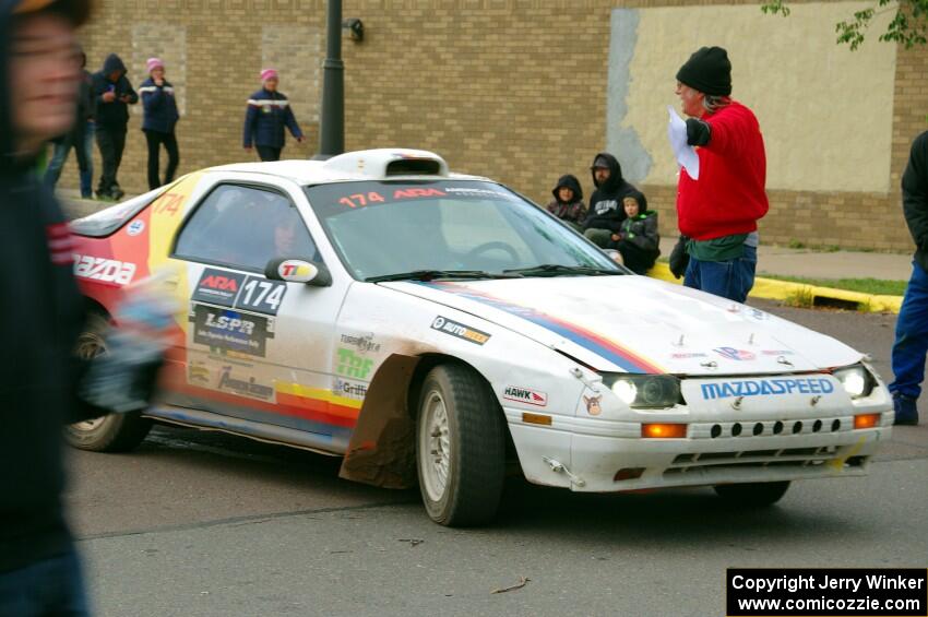 Kevin Schmidt / Jay Anderson Maxda RX-7 at Saturday morning's parc expose in L'Anse.