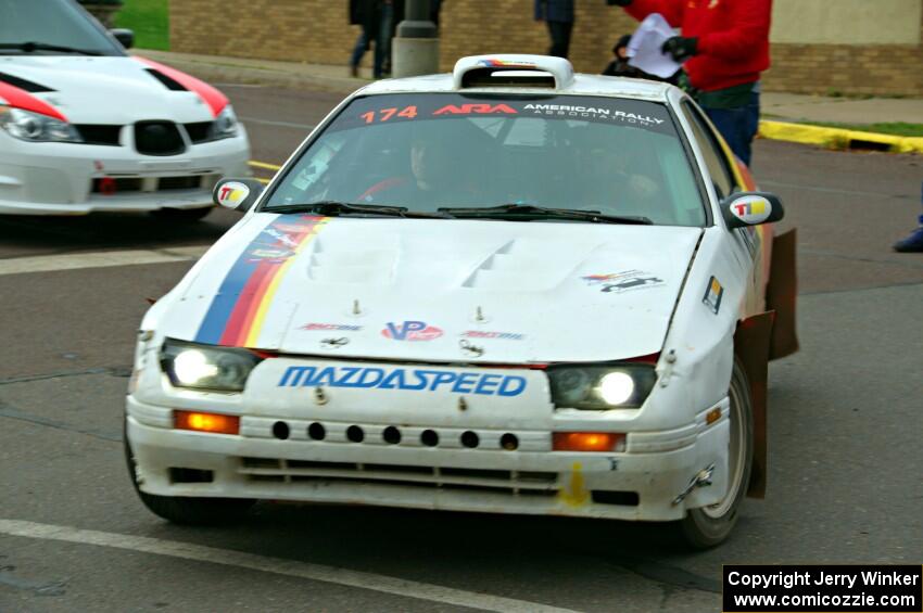 Kevin Schmidt / Jay Anderson Maxda RX-7 at Saturday morning's parc expose in L'Anse.