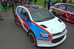 Pat Moro / Ole Holter Chevy Sonic at Saturday morning's parc expose in L'Anse.
