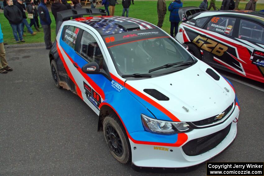 Pat Moro / Ole Holter Chevy Sonic at Saturday morning's parc expose in L'Anse.