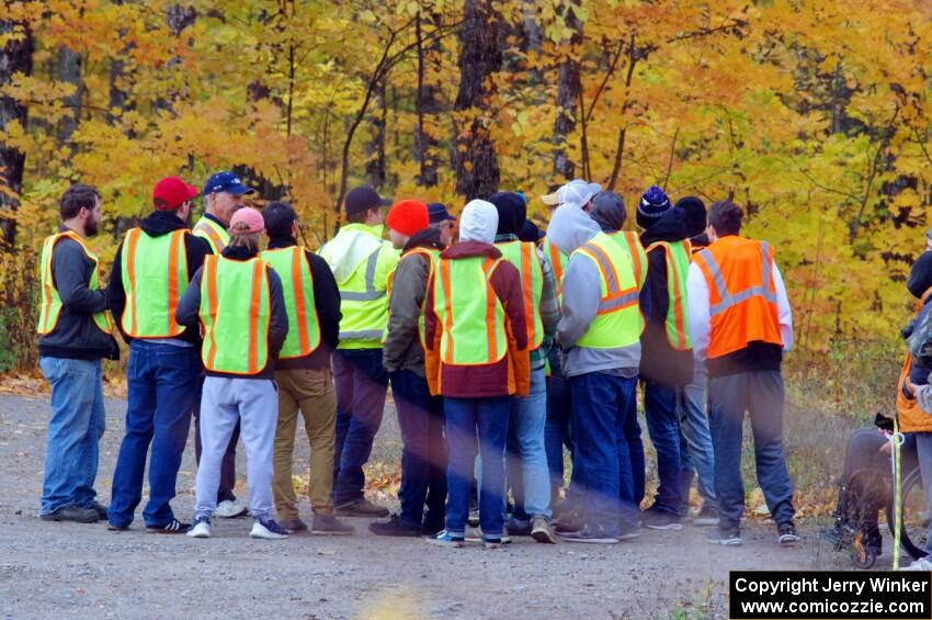 Spectator marshals at the spectator point on SS9, Arvon-Silver I.