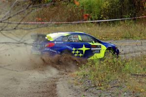 Oliver Solberg / Aaron Johnston Subaru WRX STi comes through the spectator point on SS9, Arvon-Silver I.