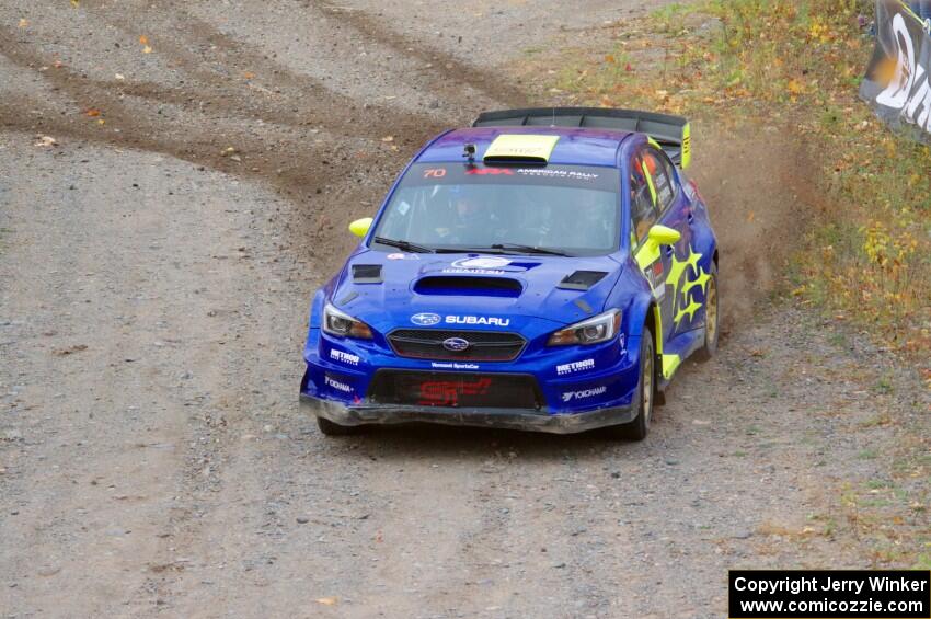 Oliver Solberg / Aaron Johnston Subaru WRX STi comes through the spectator point on SS9, Arvon-Silver I.