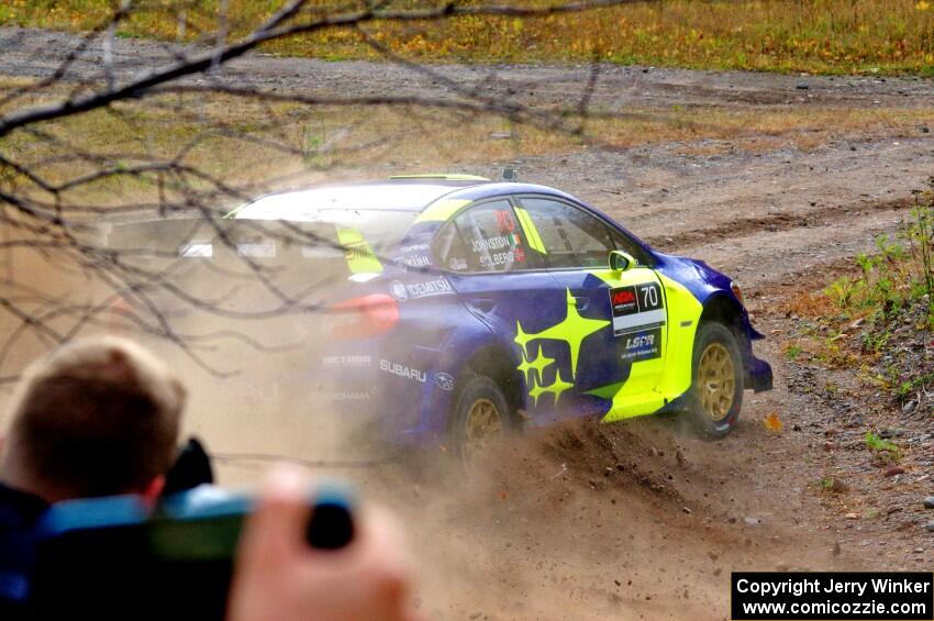 Oliver Solberg / Aaron Johnston Subaru WRX STi comes through the spectator point on SS9, Arvon-Silver I.