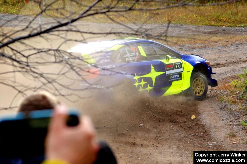 Oliver Solberg / Aaron Johnston Subaru WRX STi comes through the spectator point on SS9, Arvon-Silver I.