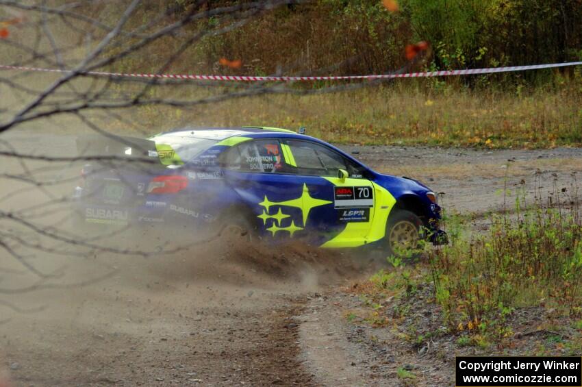 Oliver Solberg / Aaron Johnston Subaru WRX STi comes through the spectator point on SS9, Arvon-Silver I.