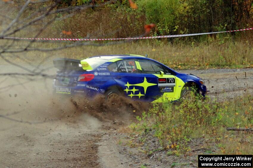 Oliver Solberg / Aaron Johnston Subaru WRX STi comes through the spectator point on SS9, Arvon-Silver I.