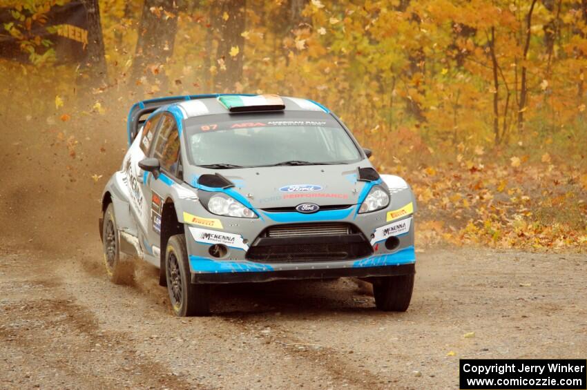 Barry McKenna / Andrew Hayes Ford Fiesta comes through the spectator point on SS9, Arvon-Silver I.