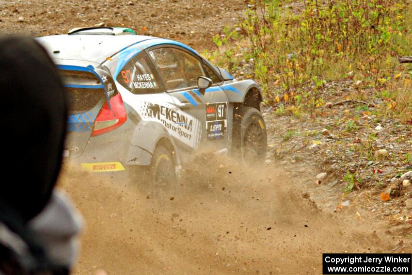 Barry McKenna / Andrew Hayes Ford Fiesta comes through the spectator point on SS9, Arvon-Silver I.